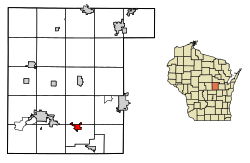 Waupaca County Wisconsin Incorporated and Unincorporated areas Weyauwega Highlighted